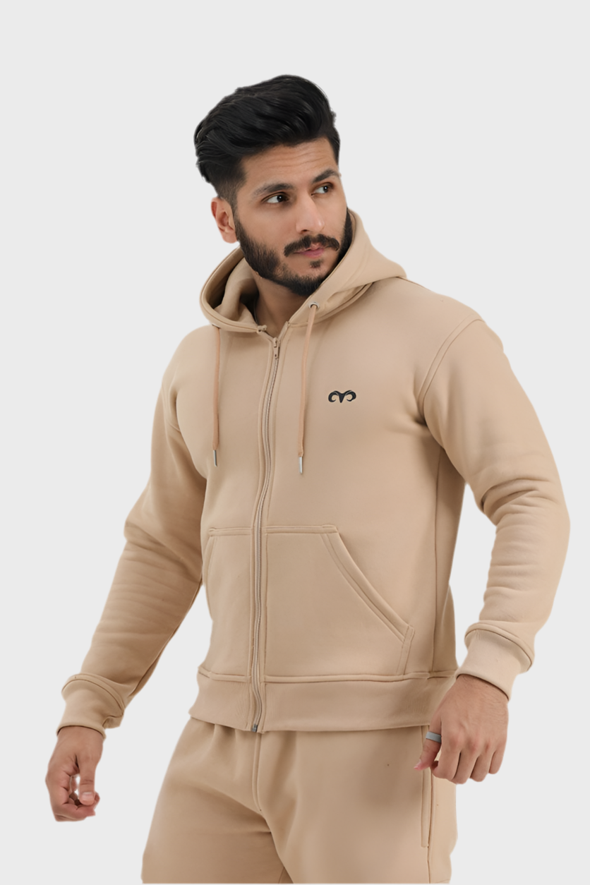EGNAR ESSENTIAL ZIP UP HOODIE -KHAKI