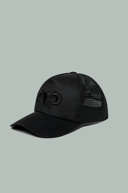 NEW ERA® A-FRAME TRUCKER HAT- BLACK