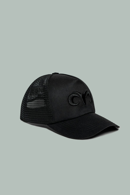 NEW ERA® A-FRAME TRUCKER HAT- BLACK