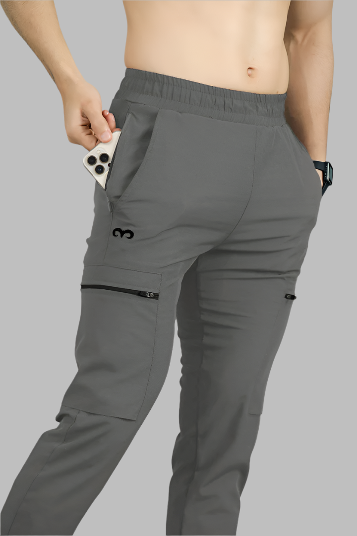 EGNAR STANDARD ZIP JOGGER - Charcoal Grey