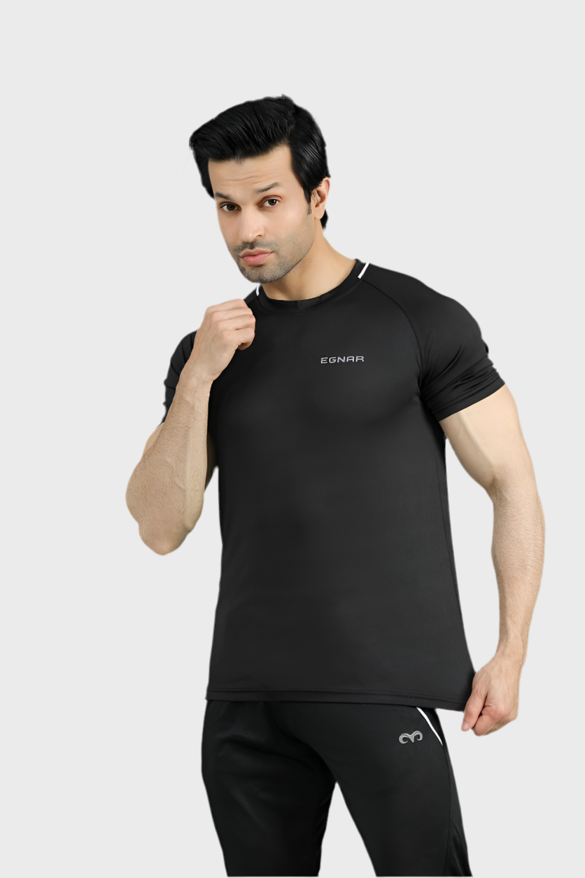 EGNAR ECLIPSE POLY PIPING T-SHIRT BLACK
