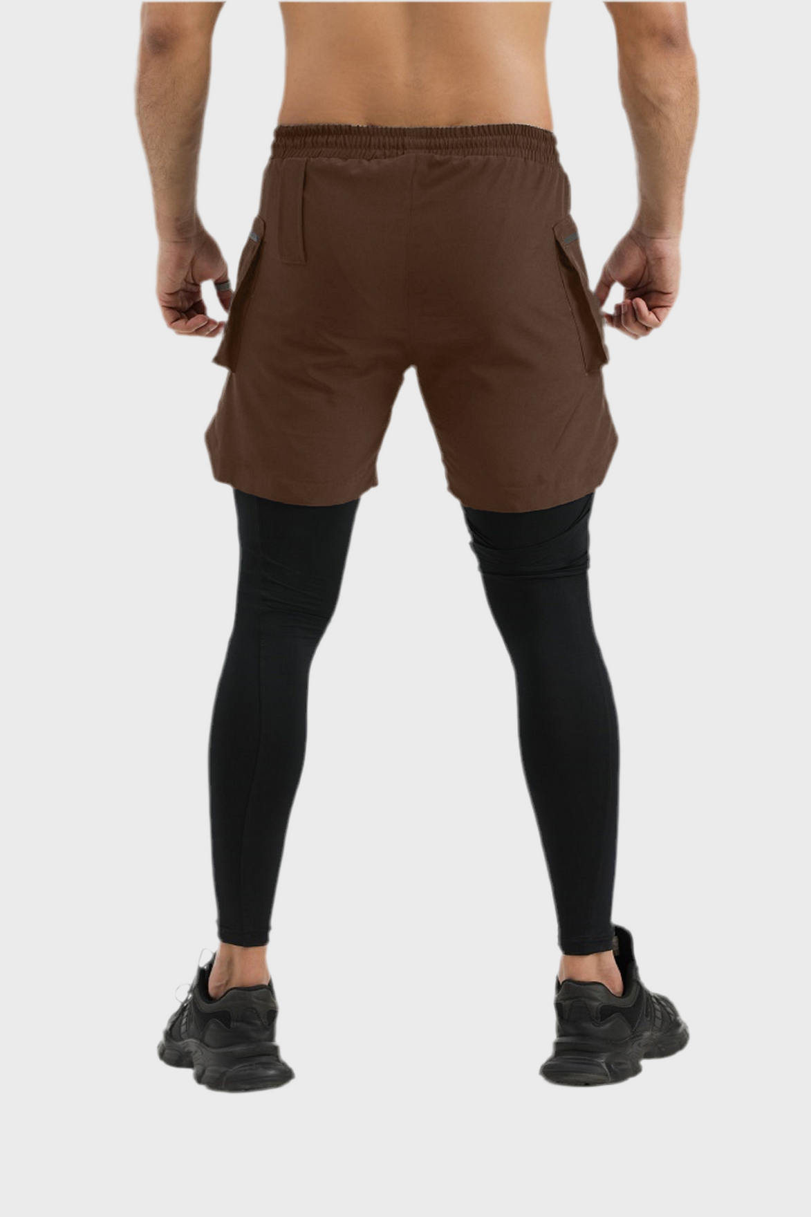 Tetra-Lite 5" Cargo 2-in-1 Legging Short– Brown