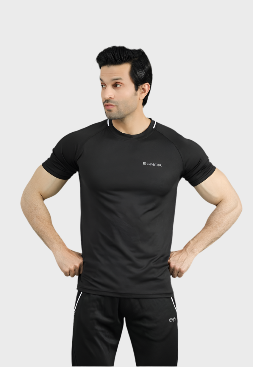 EGNAR ECLIPSE POLY PIPING T-SHIRT BLACK