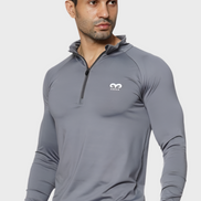 EGNAR CORE QUATER ZIP SHIRT- GREY