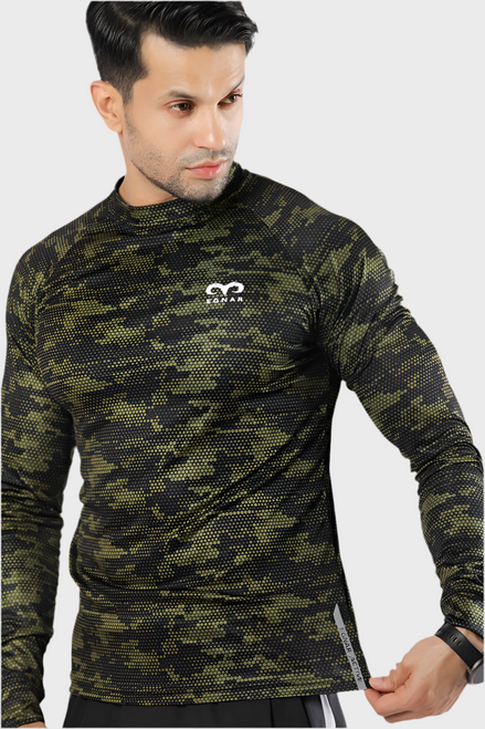 Egnar Flex T Shirt Green- Full Sleeves