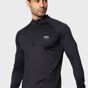 EGNAR CORE QUATER ZIP SHIRT- BLACK