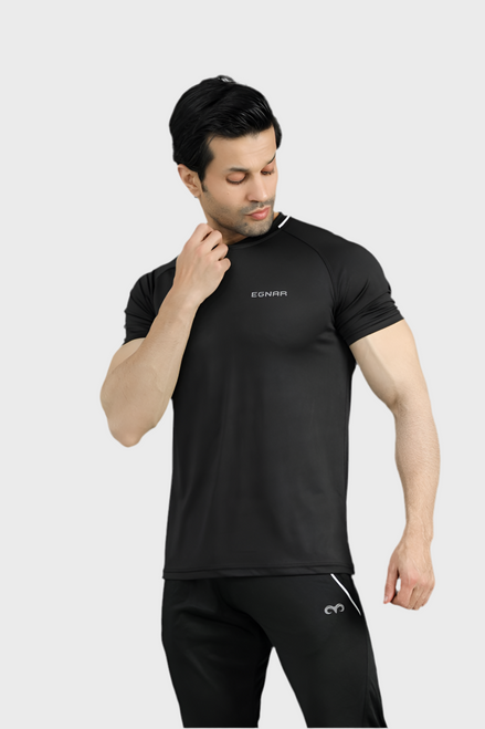 EGNAR ECLIPSE POLY PIPING T-SHIRT BLACK