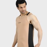 EGNAR ECLIPSE CUT TANK TOP - TAN