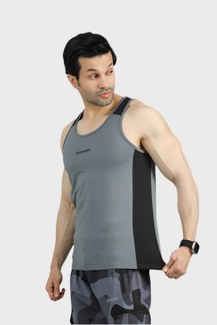 EGNAR ECLIPSE CUT TANK TOP - GREY