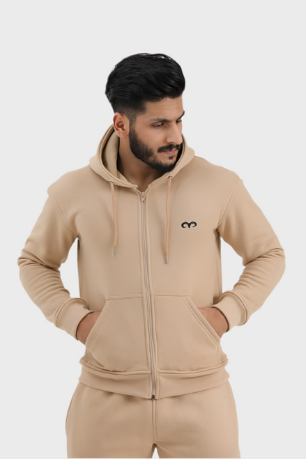 EGNAR ESSENTIAL ZIP UP HOODIE -KHAKI