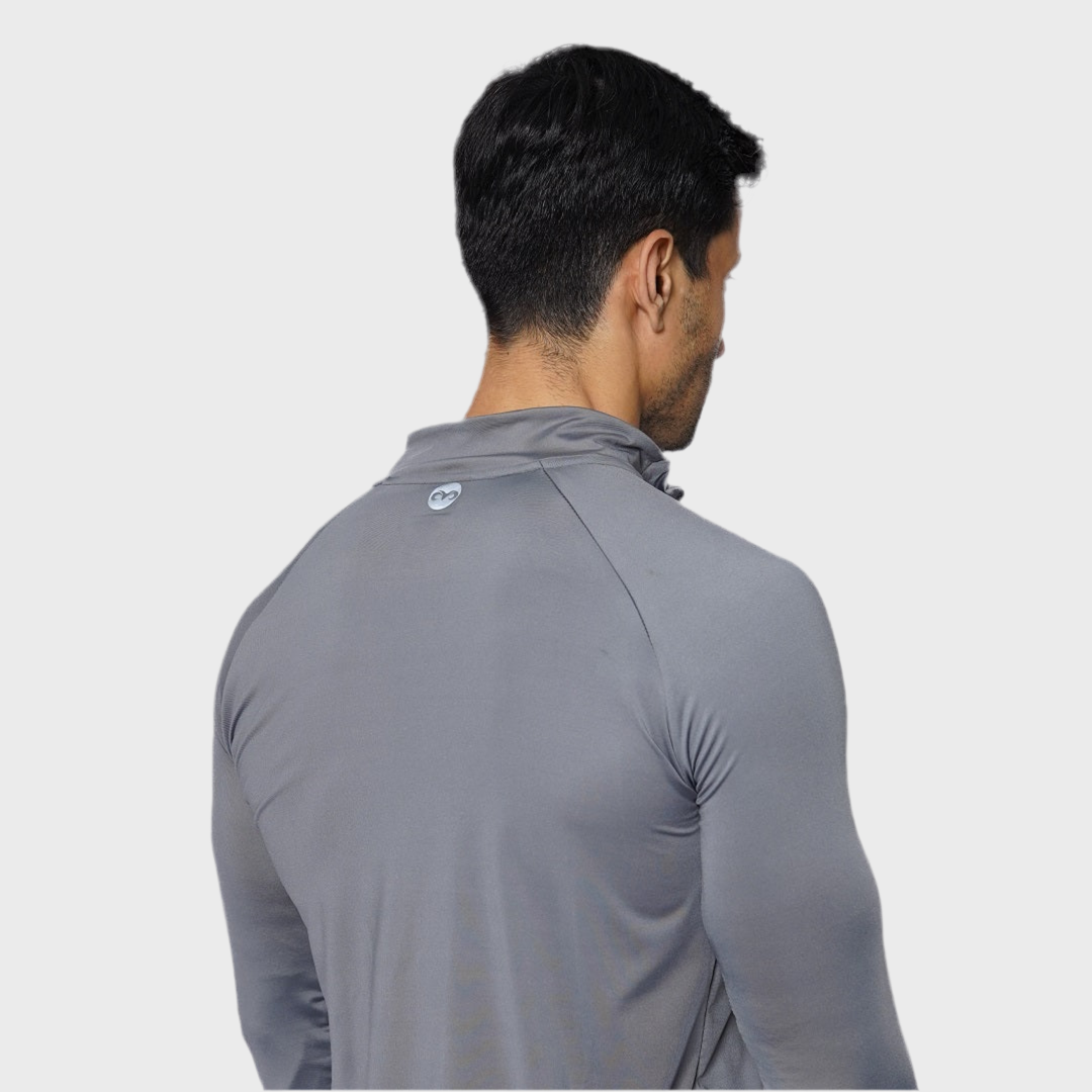 EGNAR CORE QUATER ZIP SHIRT- GREY