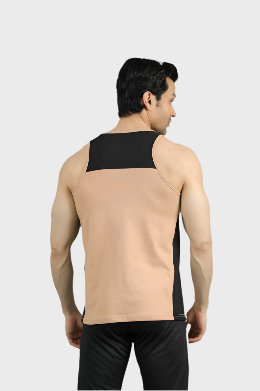 EGNAR ECLIPSE CUT TANK TOP - TAN