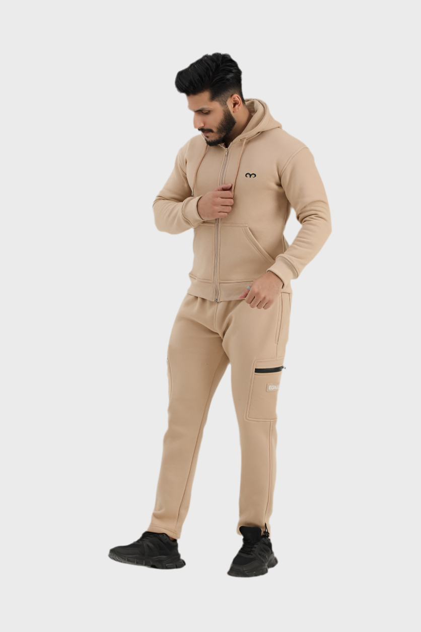 EGNAR ESSENTIAL ZIP UP HOODIE -KHAKI