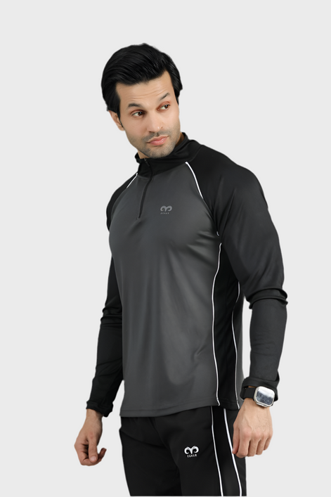 EGNAR CORE TRAINING ZIP UP SHIRT - SMOKE GREY