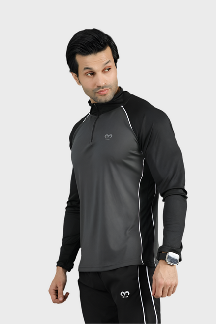 EGNAR CORE TRAINING ZIP UP SHIRT - SMOKE GREY