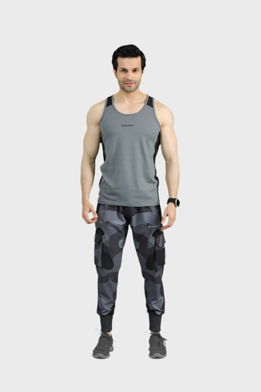EGNAR ECLIPSE CUT TANK TOP - GREY