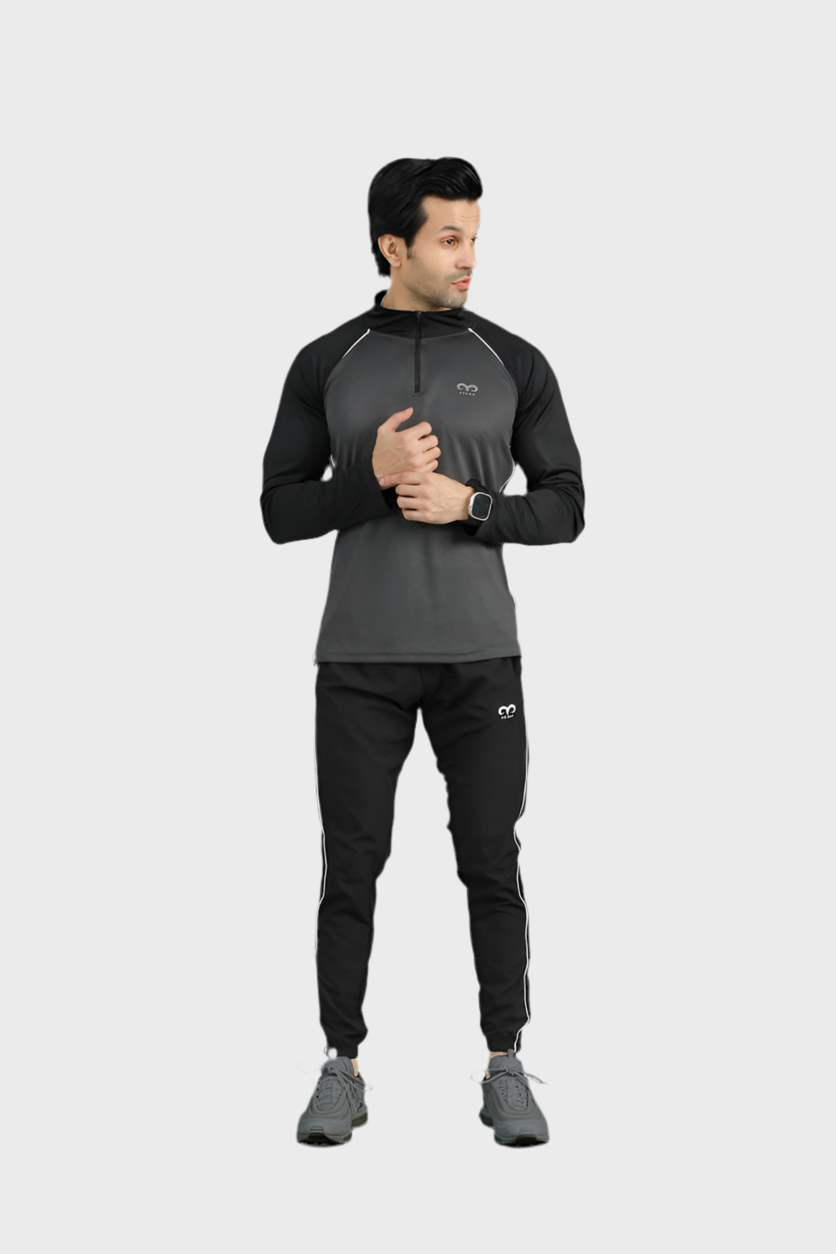 EGNAR CORE TRAINING ZIP UP SHIRT - SMOKE GREY