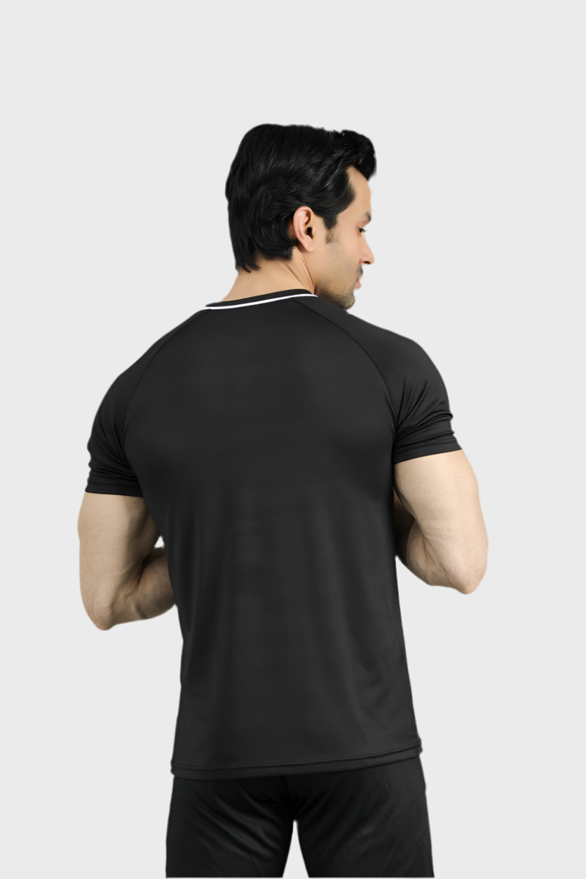 EGNAR ECLIPSE POLY PIPING T-SHIRT BLACK