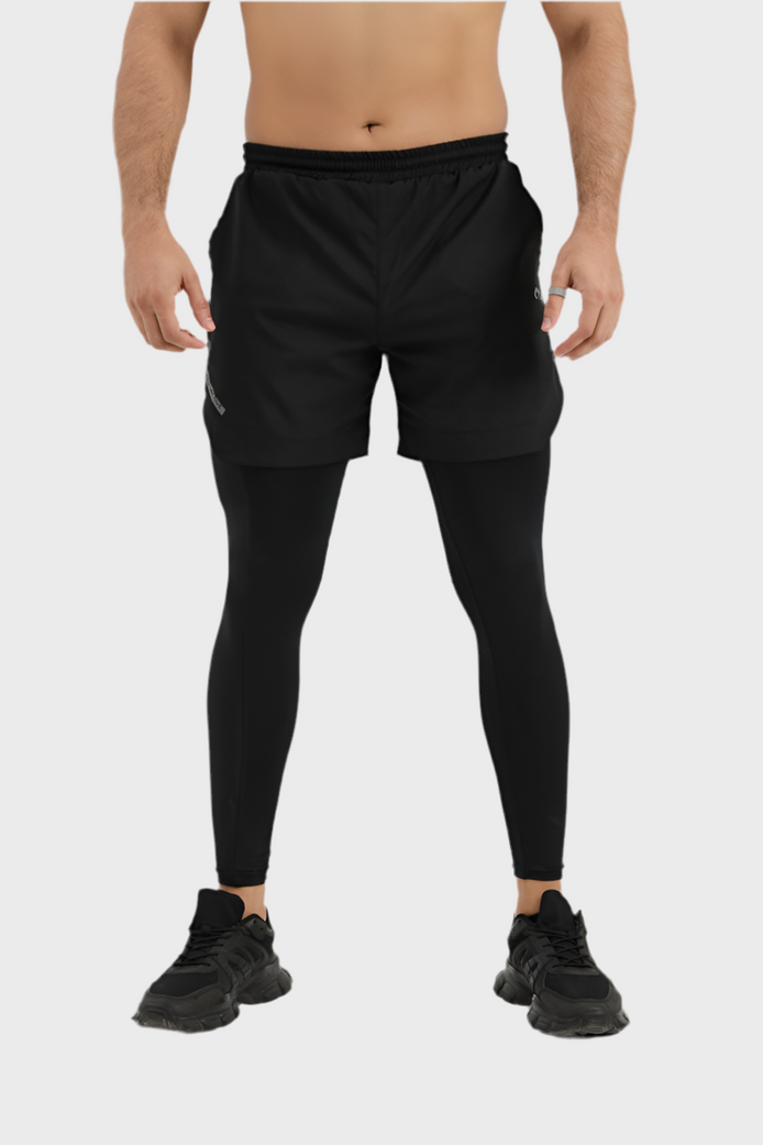 Tetra-Lite 2-in-1 Legging Short – Black