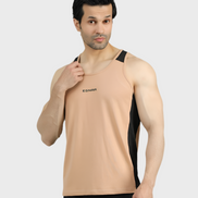 EGNAR ECLIPSE CUT TANK TOP - TAN