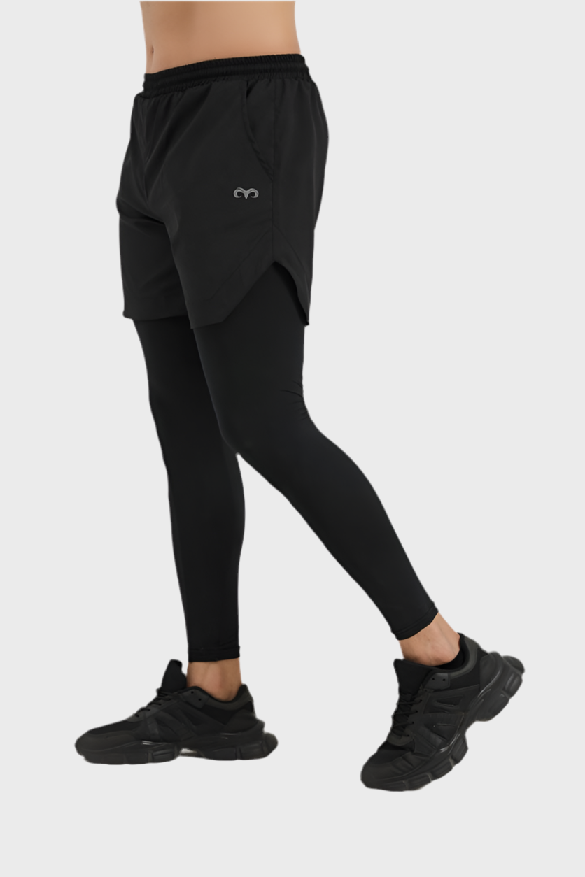 Tetra-Lite 2-in-1 Legging Short – Black