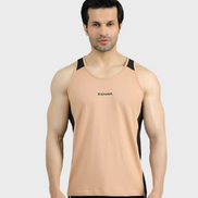 EGNAR ECLIPSE CUT TANK TOP - TAN