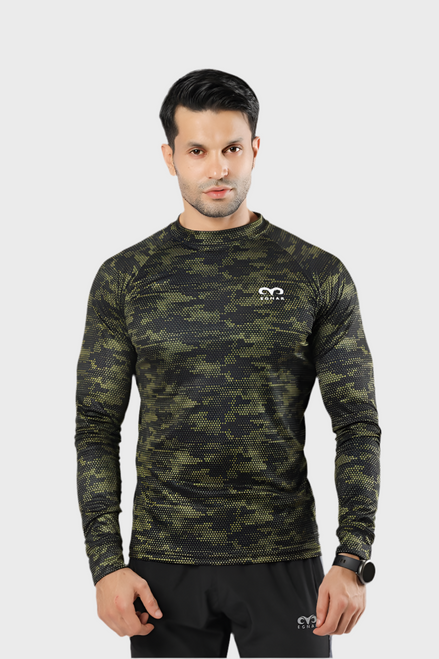 Egnar Flex T Shirt Green- Full Sleeves