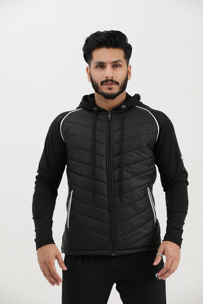 EGNAR QUILTED HYBRID JACKET-BLACK