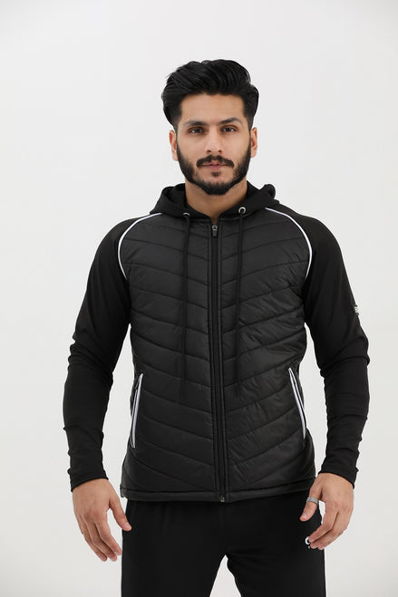 EGNAR QUILTED HYBRID JACKET-BLACK
