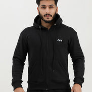 EGNAR ESSENTIAL ZIP UP HOODIE -BLACK