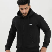 EGNAR ESSENTIAL ZIP UP HOODIE -BLACK