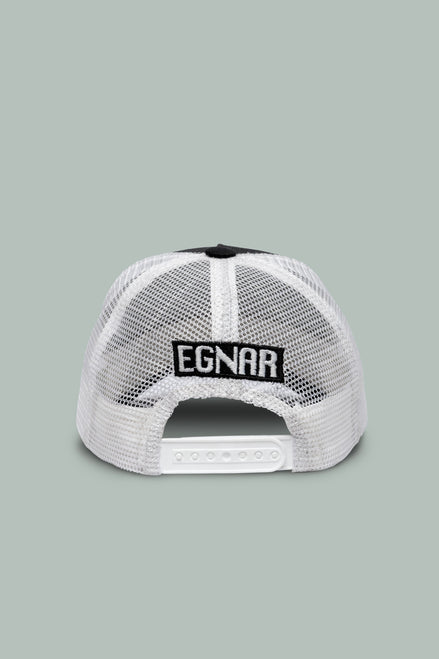 NEW ERA® A-FRAME TRUCKER HAT- BLACK/WHITE