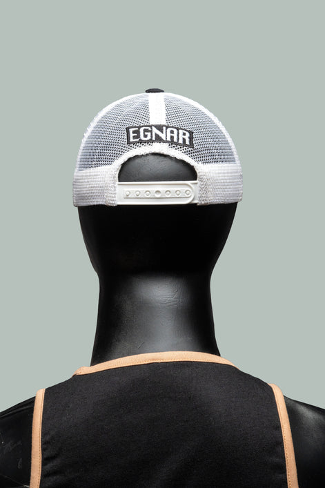 NEW ERA® A-FRAME TRUCKER HAT- BLACK/WHITE