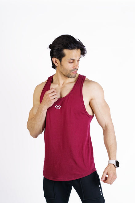 EGNAR RAW CUT TANK MAROON