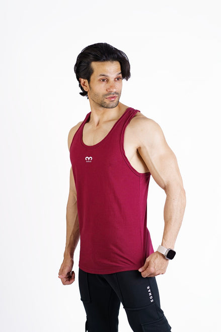 EGNAR RAW CUT TANK MAROON