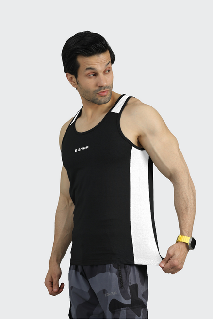 EGNAR ECLIPSE CUT TANK TOP - BLACK