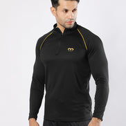 Egnar Men's Gym T-Shirt - Full Sleeves Black Yellow